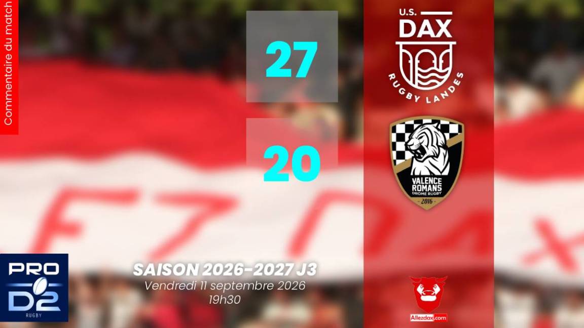 PROD2 2026-2027 J3 : DAX - VALENCE-ROMANS