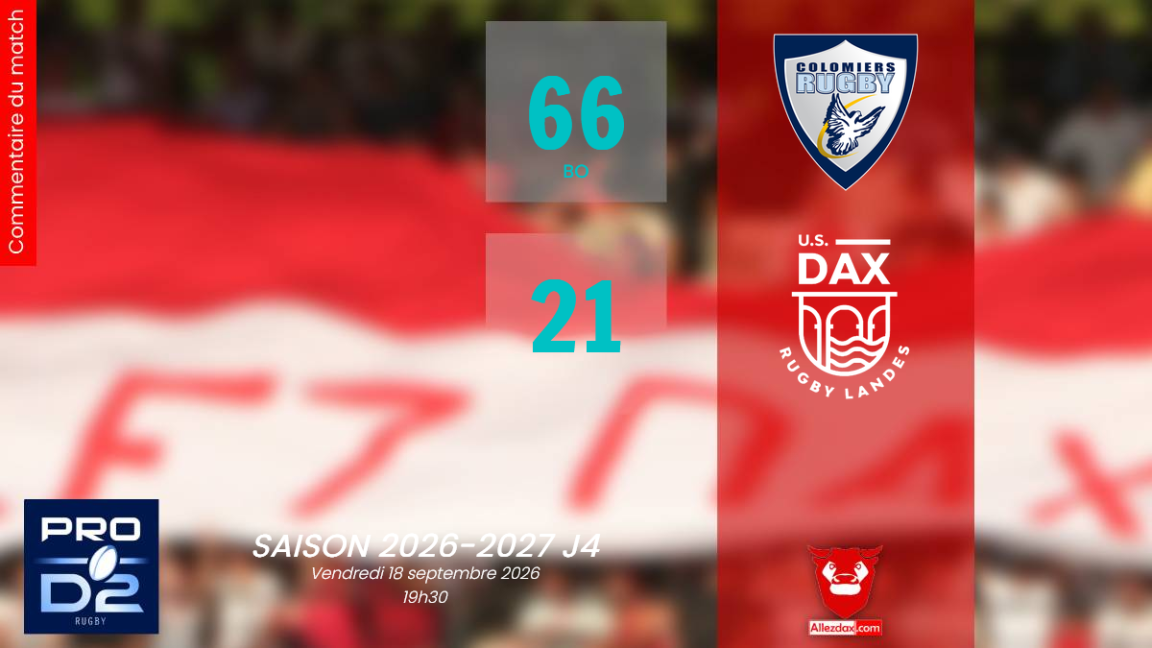PROD2 2026-2027 J4 : COLOMIERS - DAX